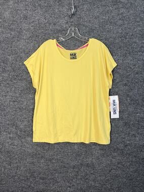 Muk Luk Cloud Knit Tee And Tank Set Womens Large Yellow Palm Trees Casual